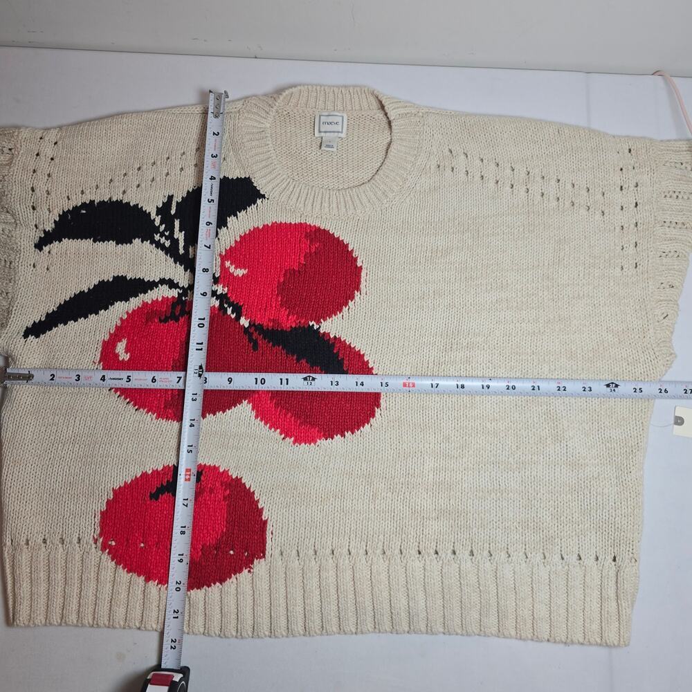 NWT Maeve Short-Sleeve Crew-Neck Veggie Motif Graphic Sweater. Size L. Ret. $128 - Picture 5 of 10